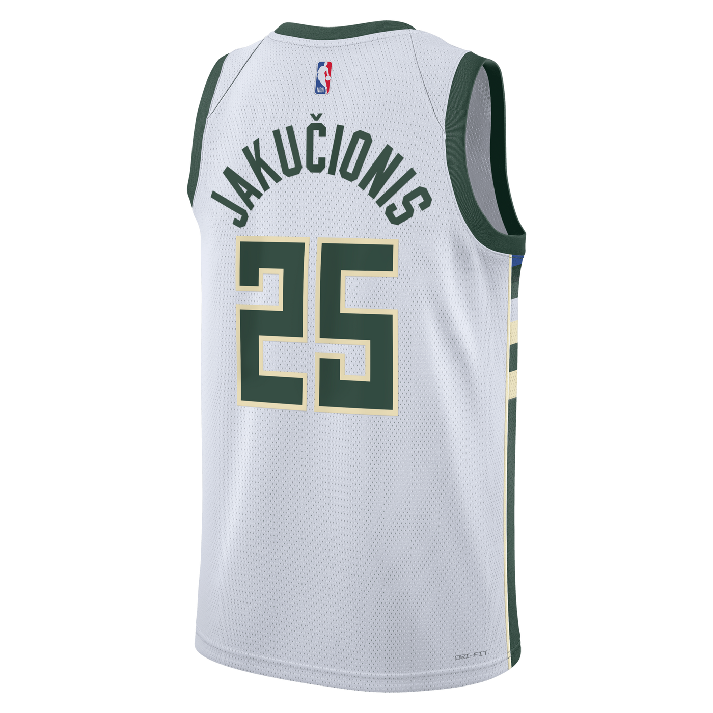 Milwaukee Bucks Nike Association Edition Swingman Jersey - White - Kasparas Jakučionis