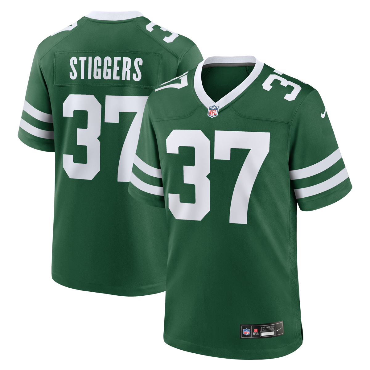 New York Jets Qwan'tez Stiggers Legacy Green Team Game Jersey