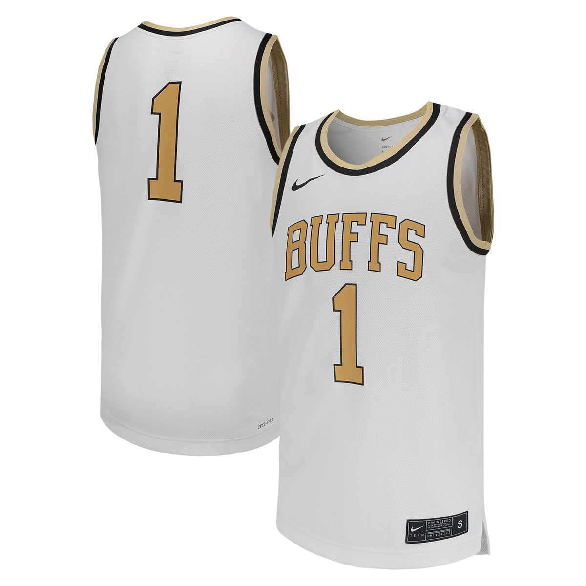 #1 Colorado Buffaloes Replica Basketball Jersey - White