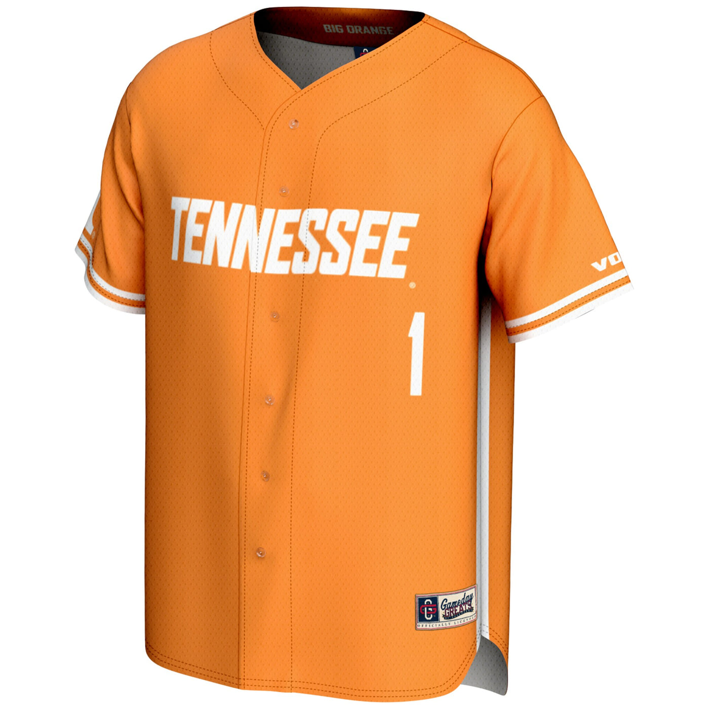 GameDay Greats #1 Tennessee Orange Tennessee Volunteers Lightweight Baseball Jersey