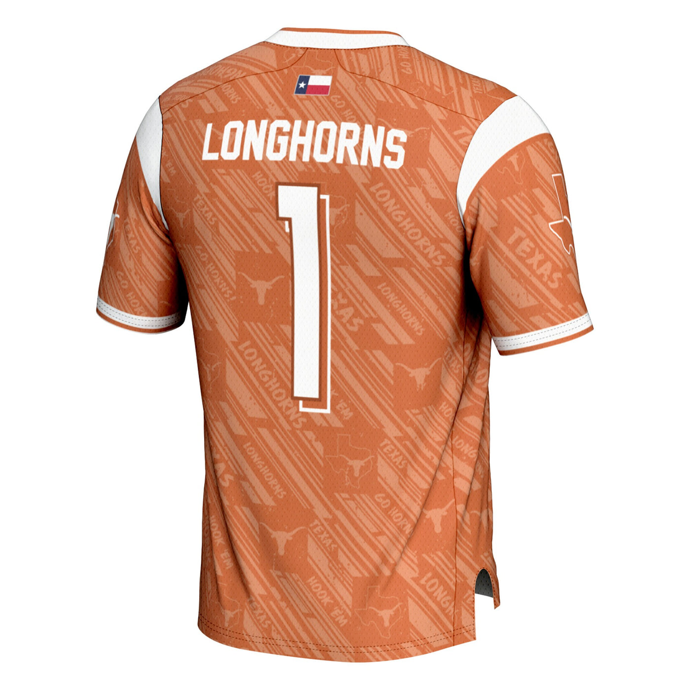 GameDay Greats #1 Texas Orange Texas Longhorns Highlight Print Football Fashion Jersey