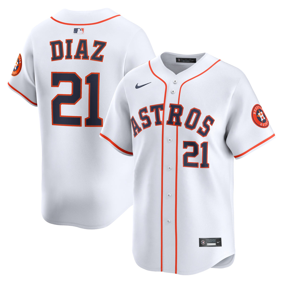 Houston Astros Yainer Diaz White Home Limited Player Jersey