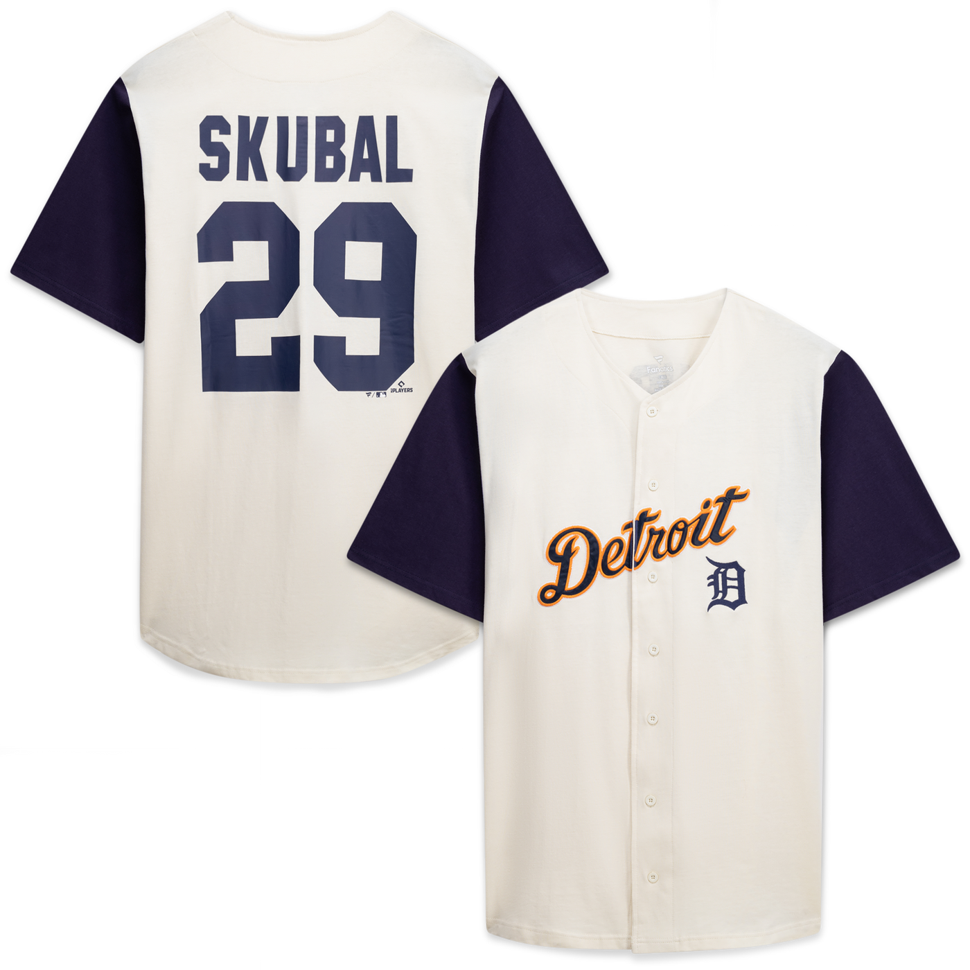 Detroit Tigers Profile Cream/Navy Big & Tall Two-Color Fashion Jersey