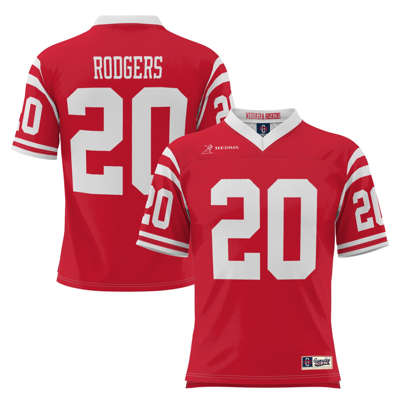 GameDay Greats Johnny Rodgers Scarlet Nebraska Huskers Lightweight Fashion Heisman Jersey