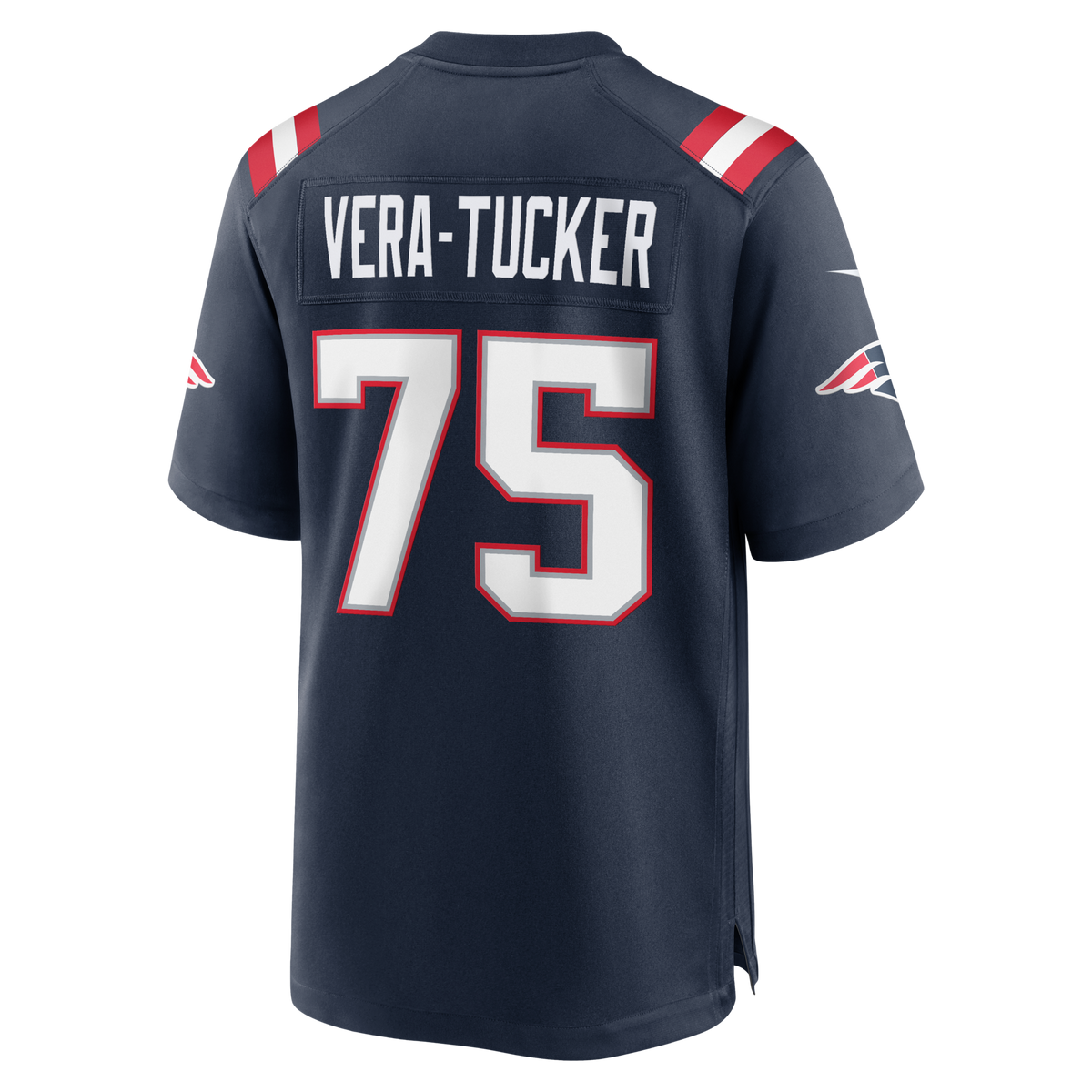 New England Patriots Alijah Vera-Tucker Navy Team Game Jersey