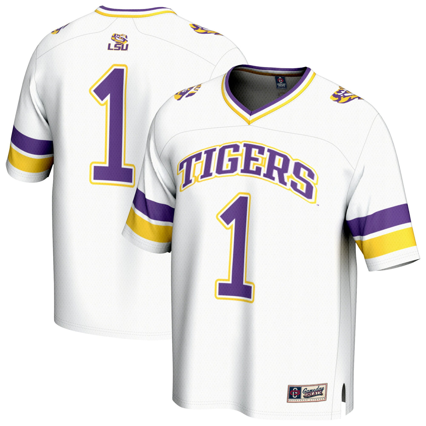 GameDay Greats #1 White LSU Tigers Collegiate Football Fashion Jersey