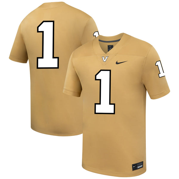 Nike #1 Gold Vanderbilt Commodores Replica Football Jersey