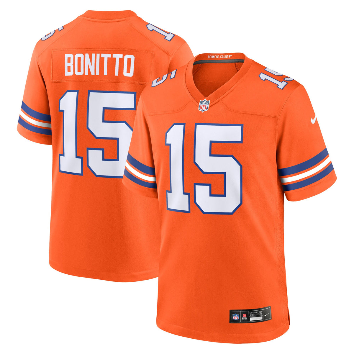 Denver Broncos Nik Bonitto Orange Alternate 2 Mile High Collection 1977 Throwback Game Jersey