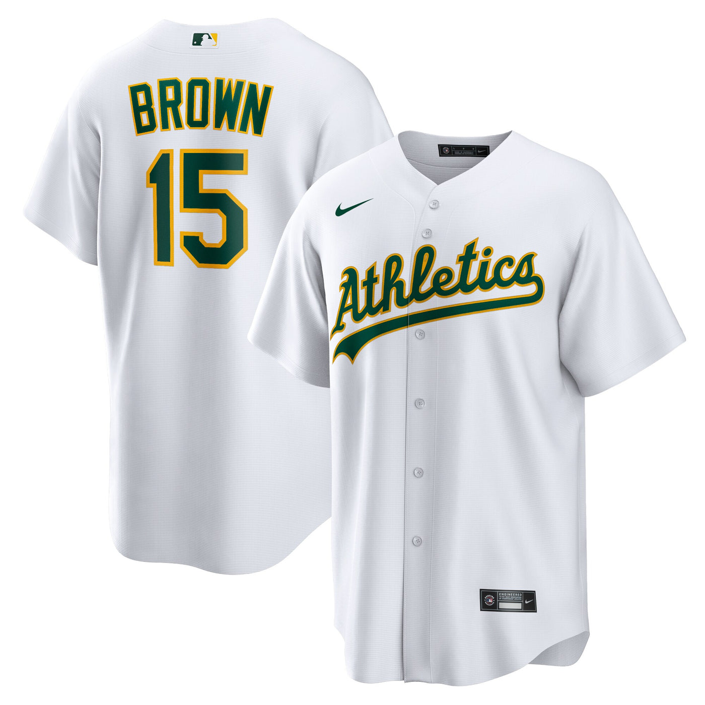 Athletics Seth Brown Nike White Home Replica Jersey