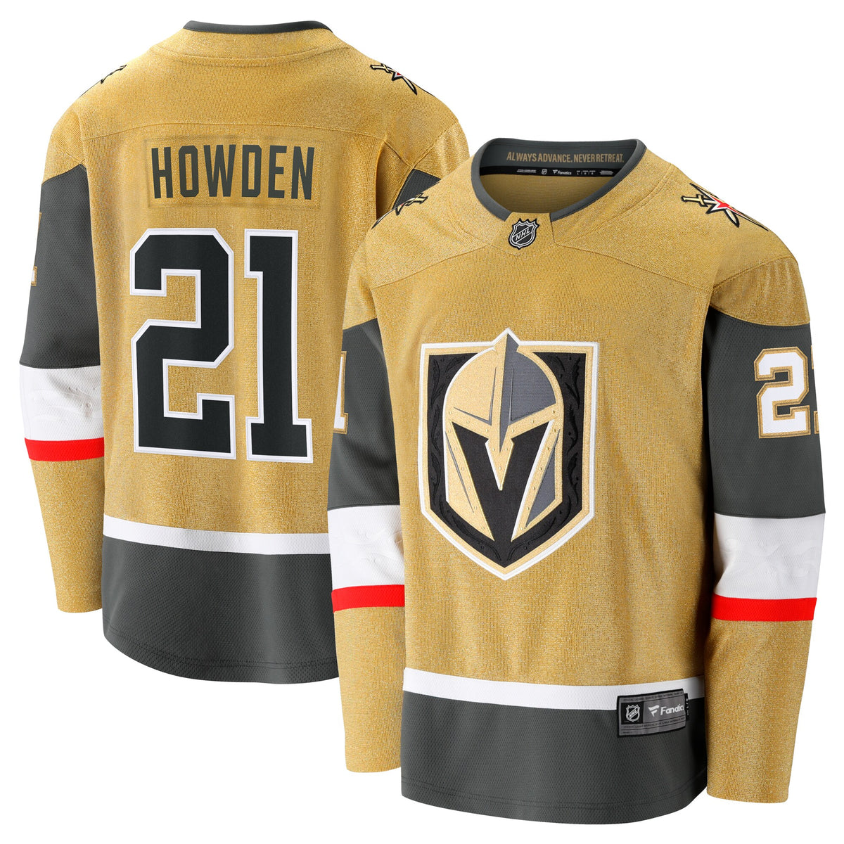 Vegas Golden Knights Brett Howden Fanatics Gold Home Premier Breakaway Player Jersey
