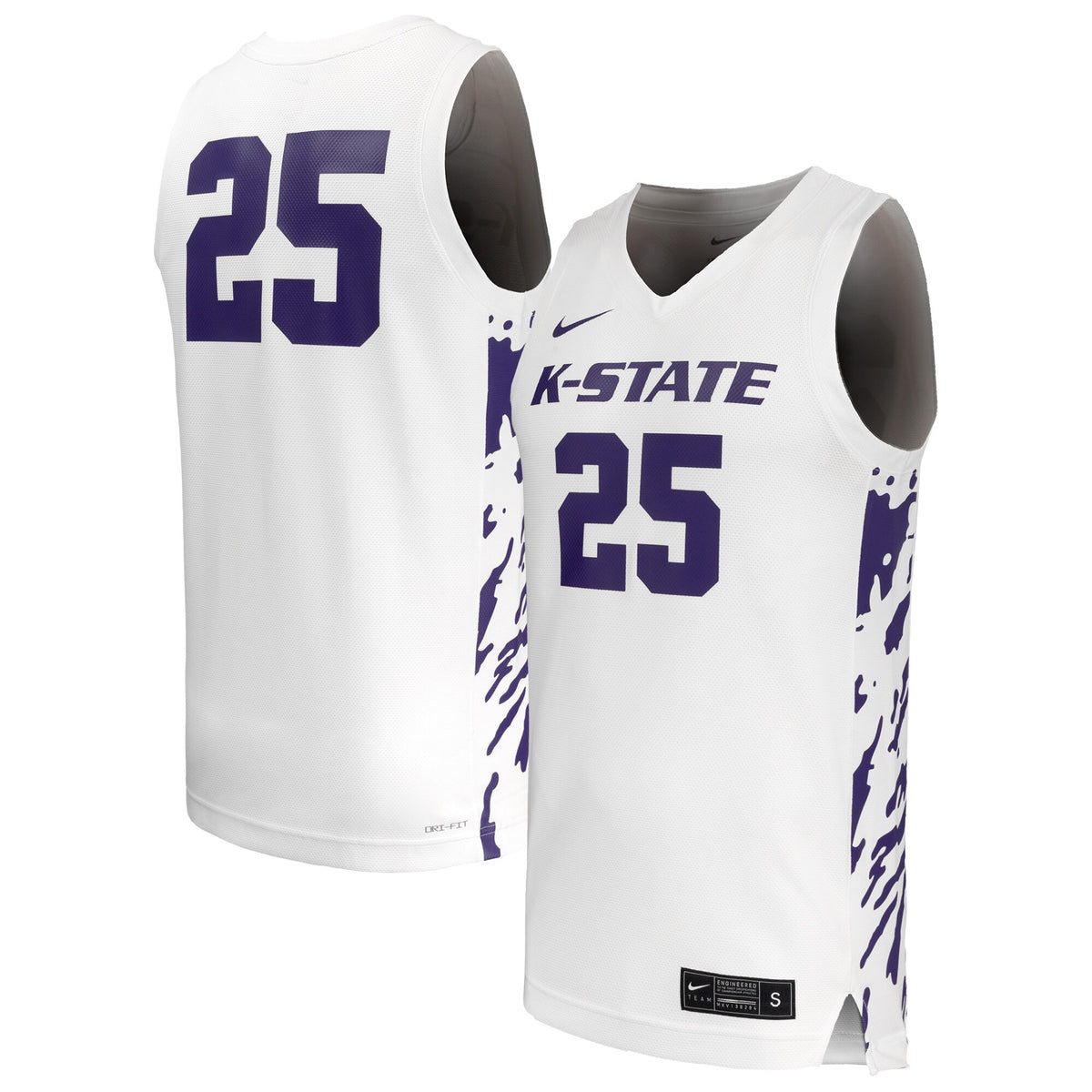 #25 Kansas State Wildcats Replica Basketball Jersey - White