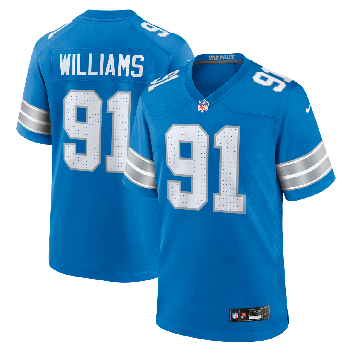 Detroit Lions Tyleik Williams Blue Team Game Jersey