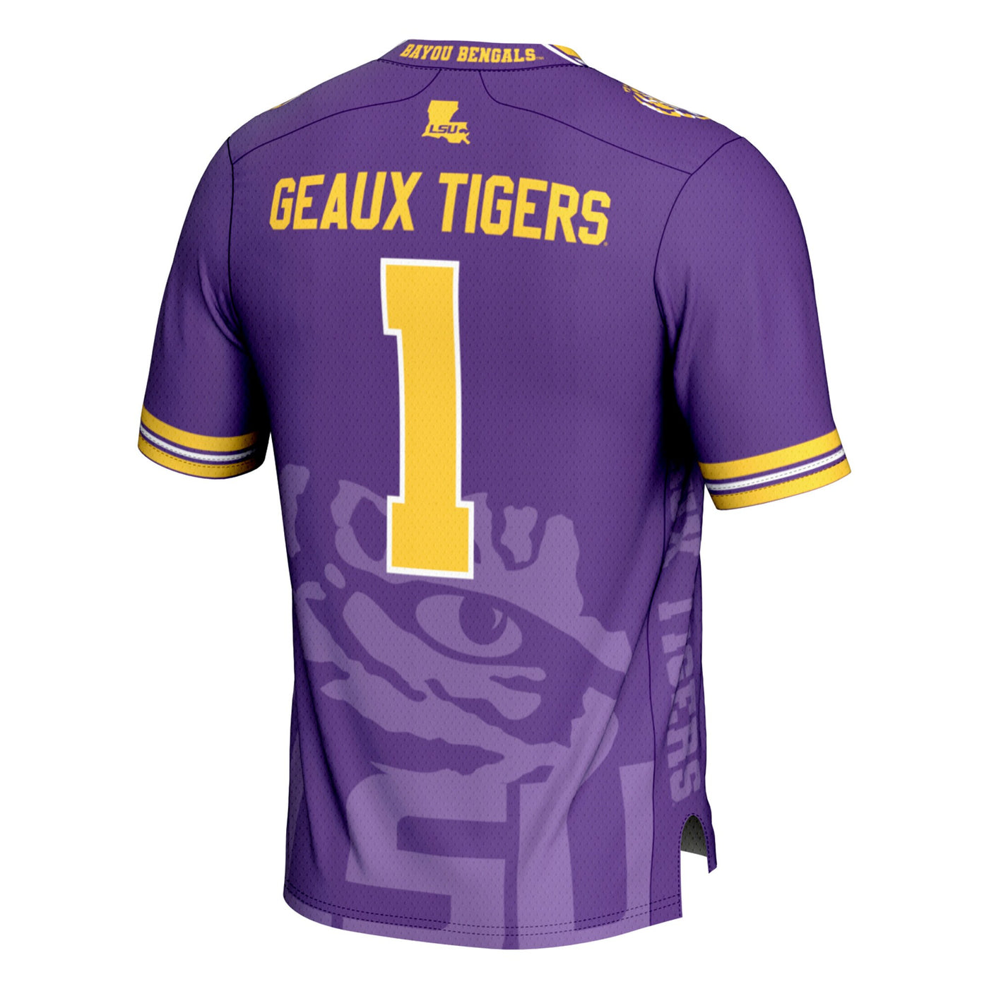 GameDay Greats #1 Purple LSU Tigers Icon Print Football Fashion Jersey