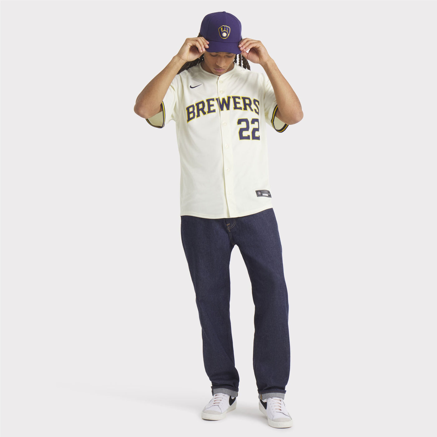 Milwaukee Brewers Christian Yelich Nike Cream Home Limited Player Jersey