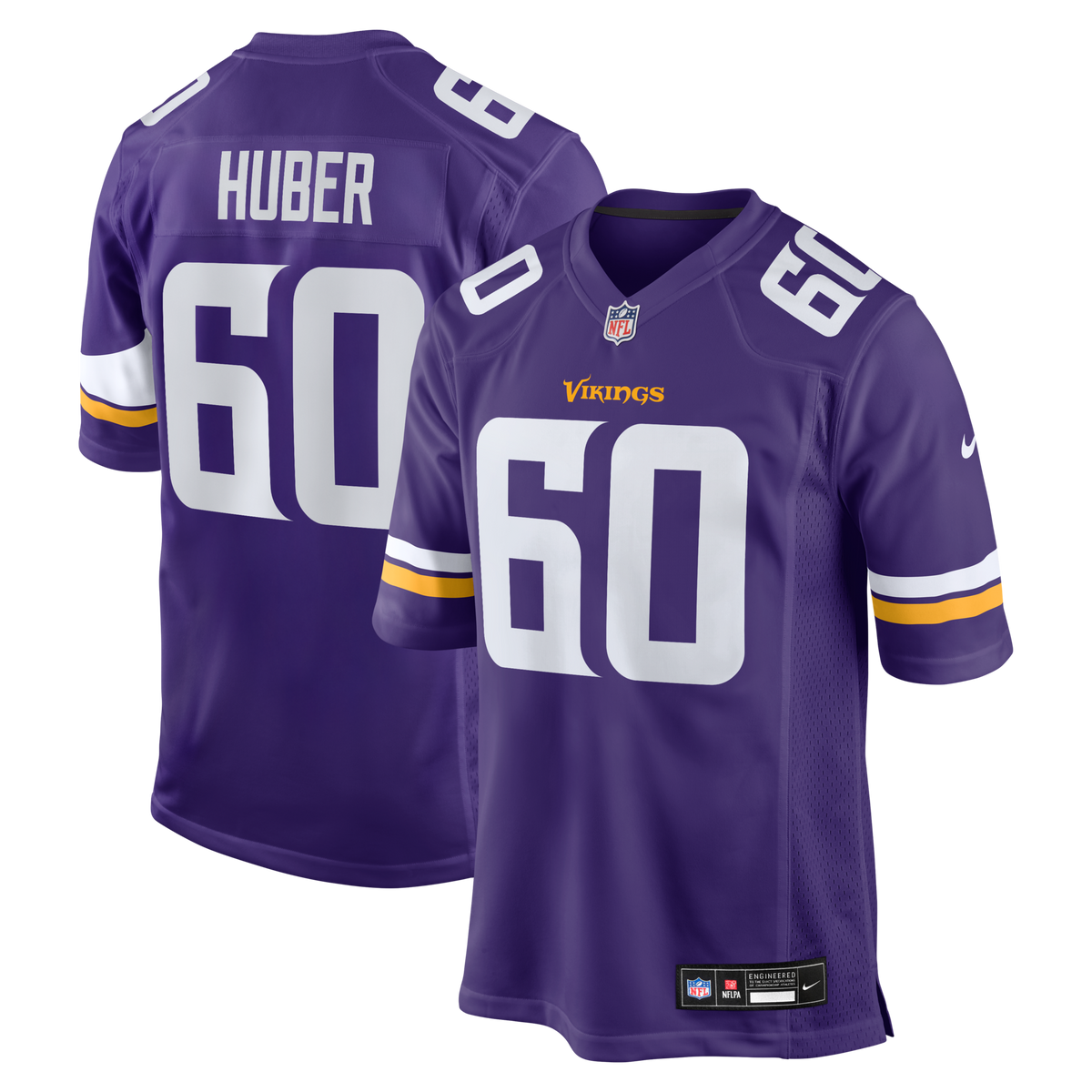Minnesota Vikings Joe Huber Purple Team Game Jersey