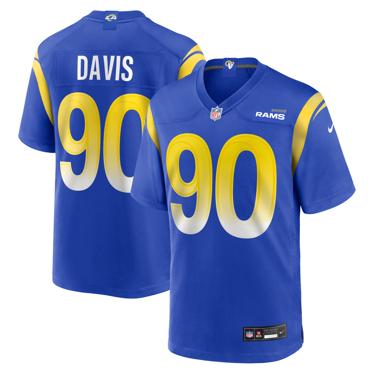 Los Angeles Rams Tyler Davis Royal Team Game Jersey
