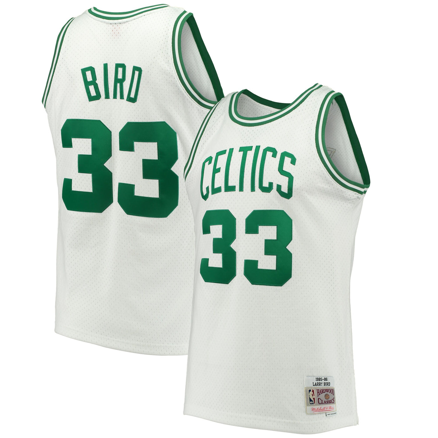 Mitchell & Ness Larry Bird White Boston Celtics 1985-86 Hardwood Classics Swingman Jersey