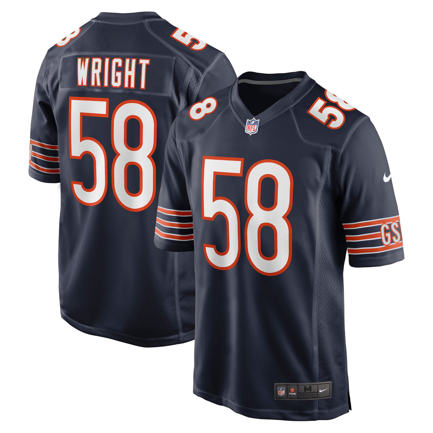 Chicago Bears Darnell Wright Nike Navy Game Jersey