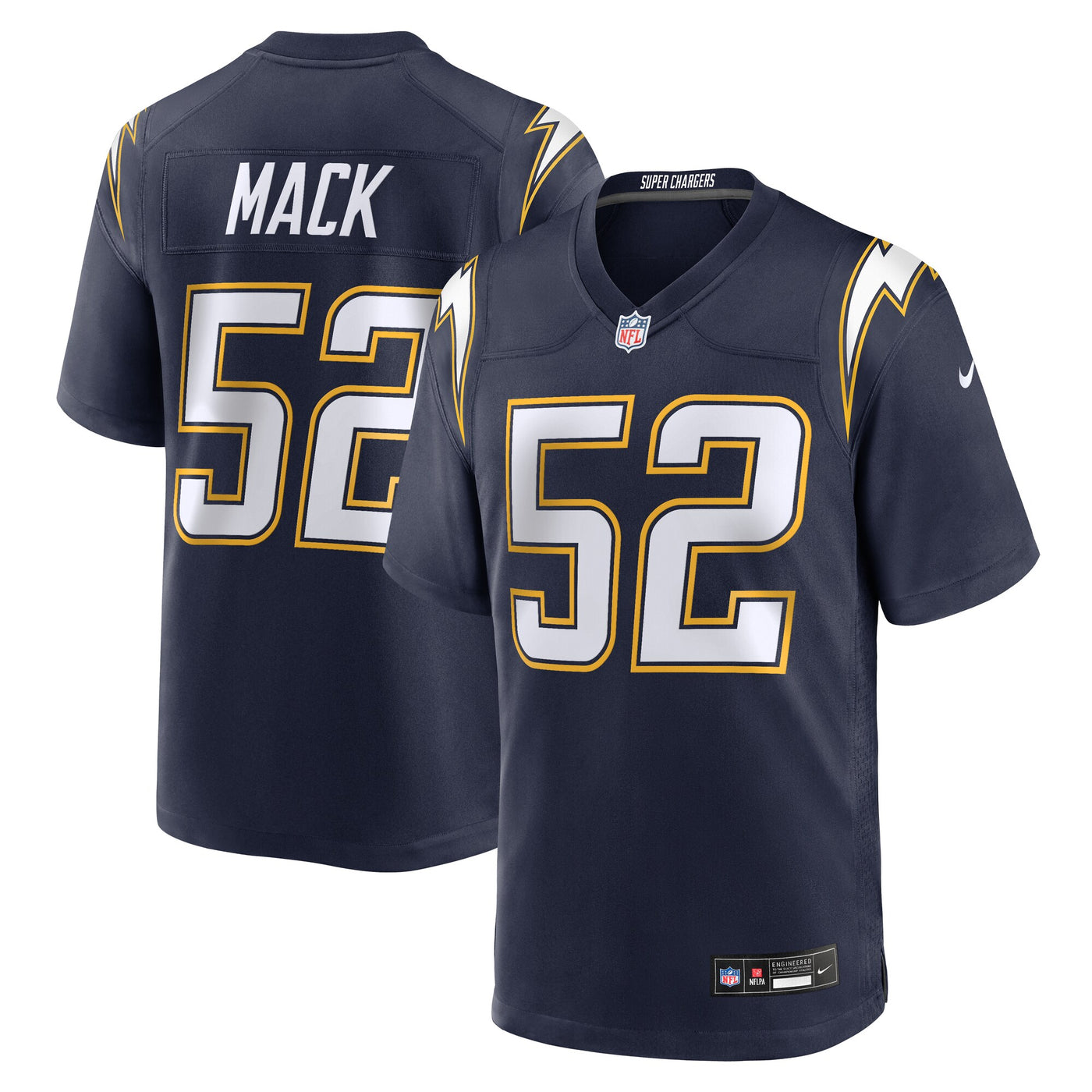 Los Angeles Chargers Khalil Mack Nike Navy Alternate Super Chargers Game Player Jersey