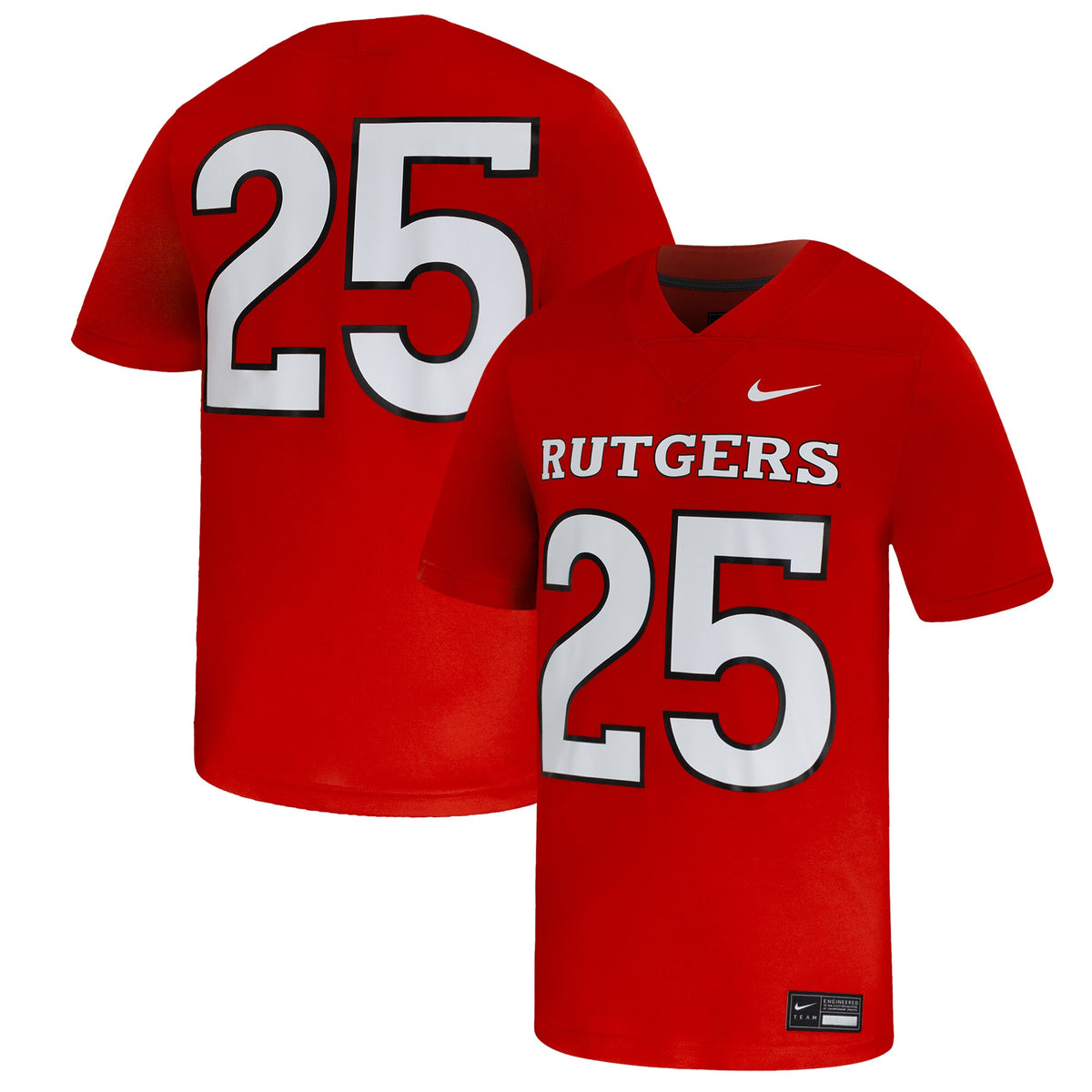 #25 Rutgers Scarlet Knights Untouchable Replica Game Jersey - Scarlet