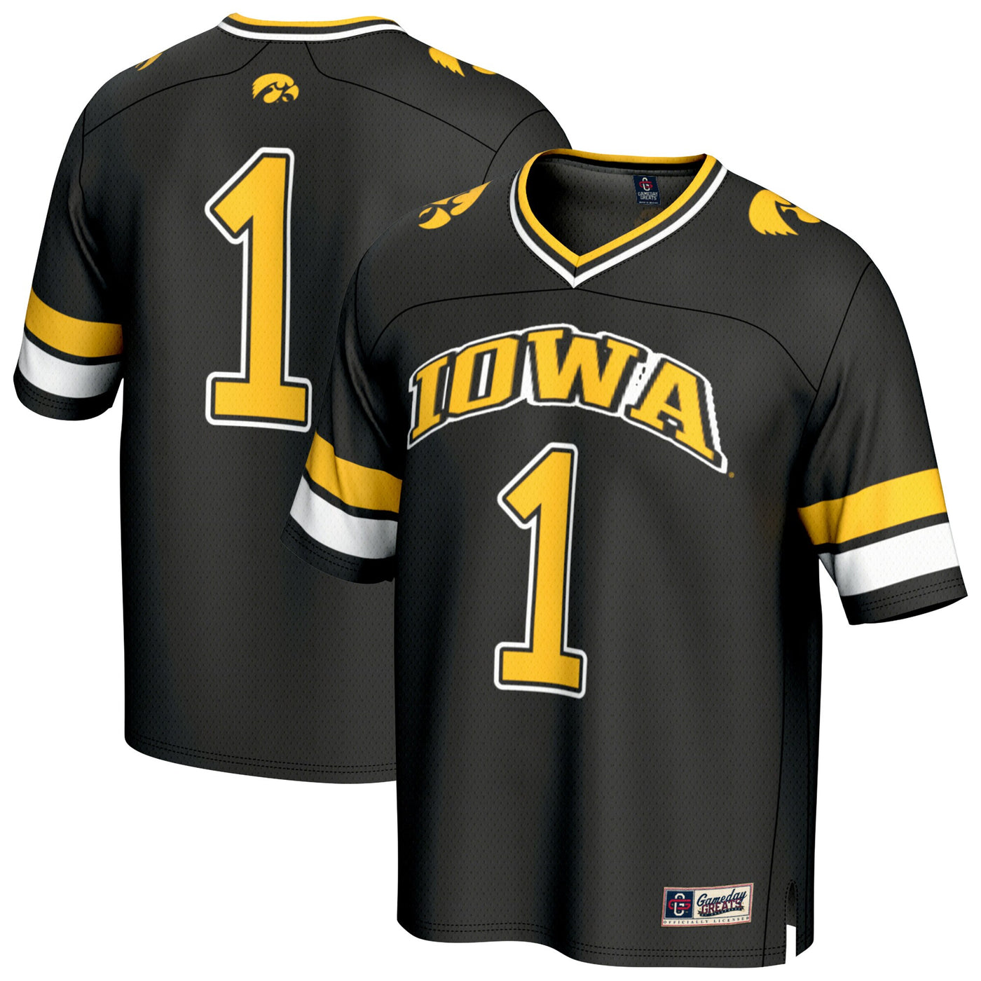 GameDay Greats Black Iowa Hawkeyes Lightweight Collegiate Football Fashion Jersey
