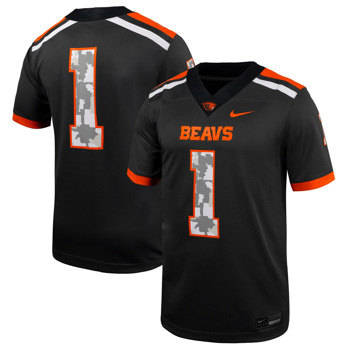 #1 Oregon State Beavers Military Appreciation Untouchable Replica Football Jersey - Anthracite