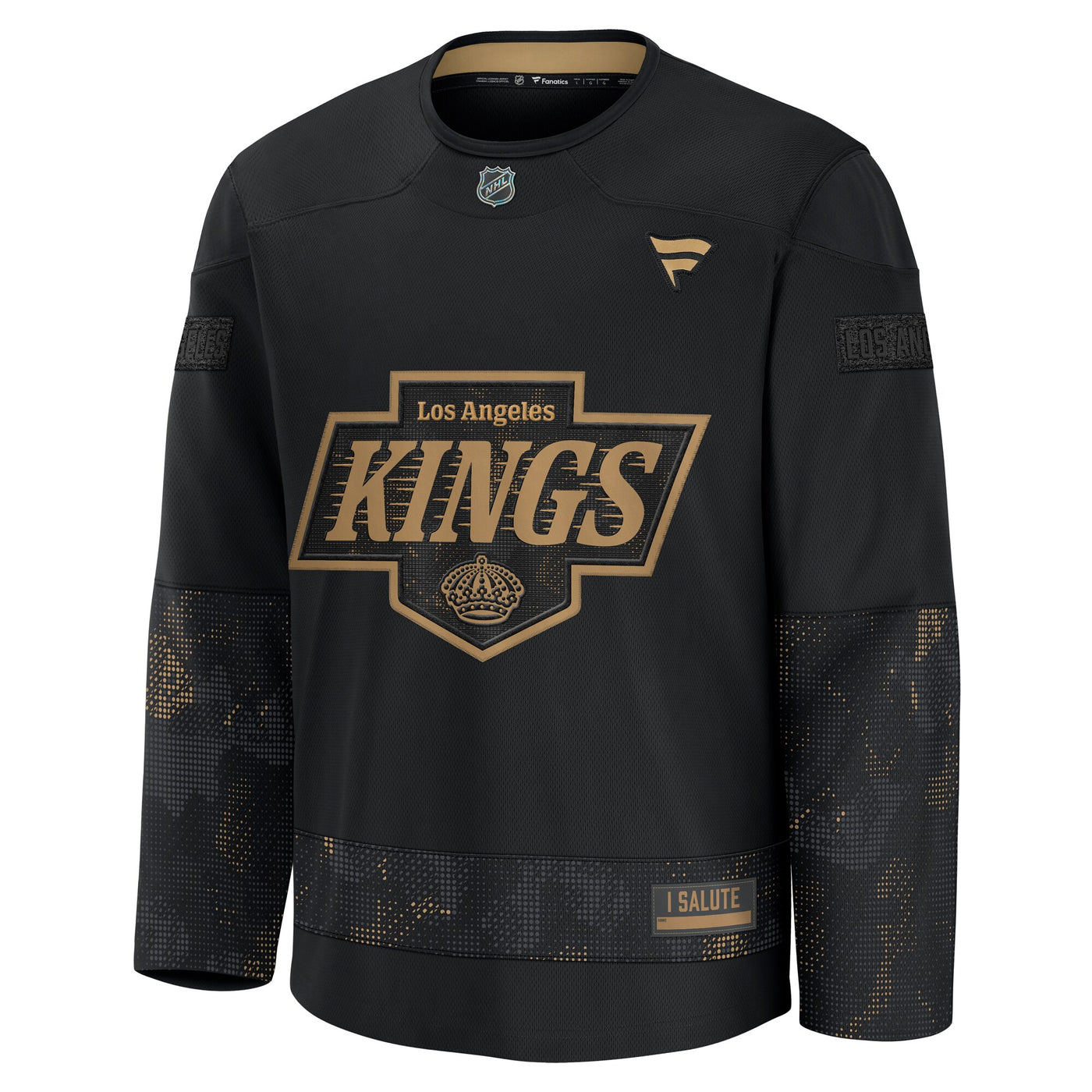 Los Angeles Kings Fanatics Black 2024 Military Appreciation Practice Jersey