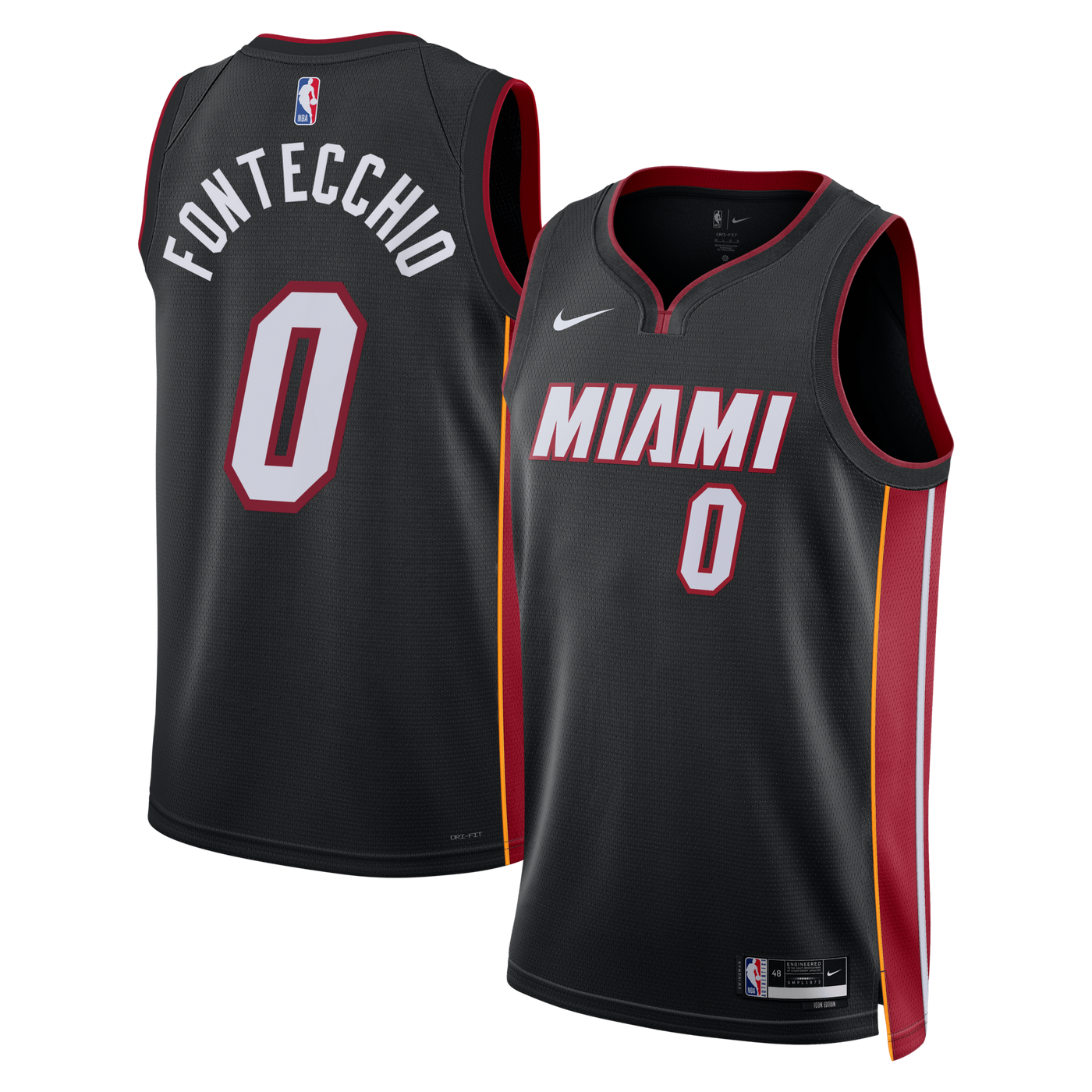 Miami Heat Nike Icon Edition Swingman Jersey - Black - Simone Fontecchio