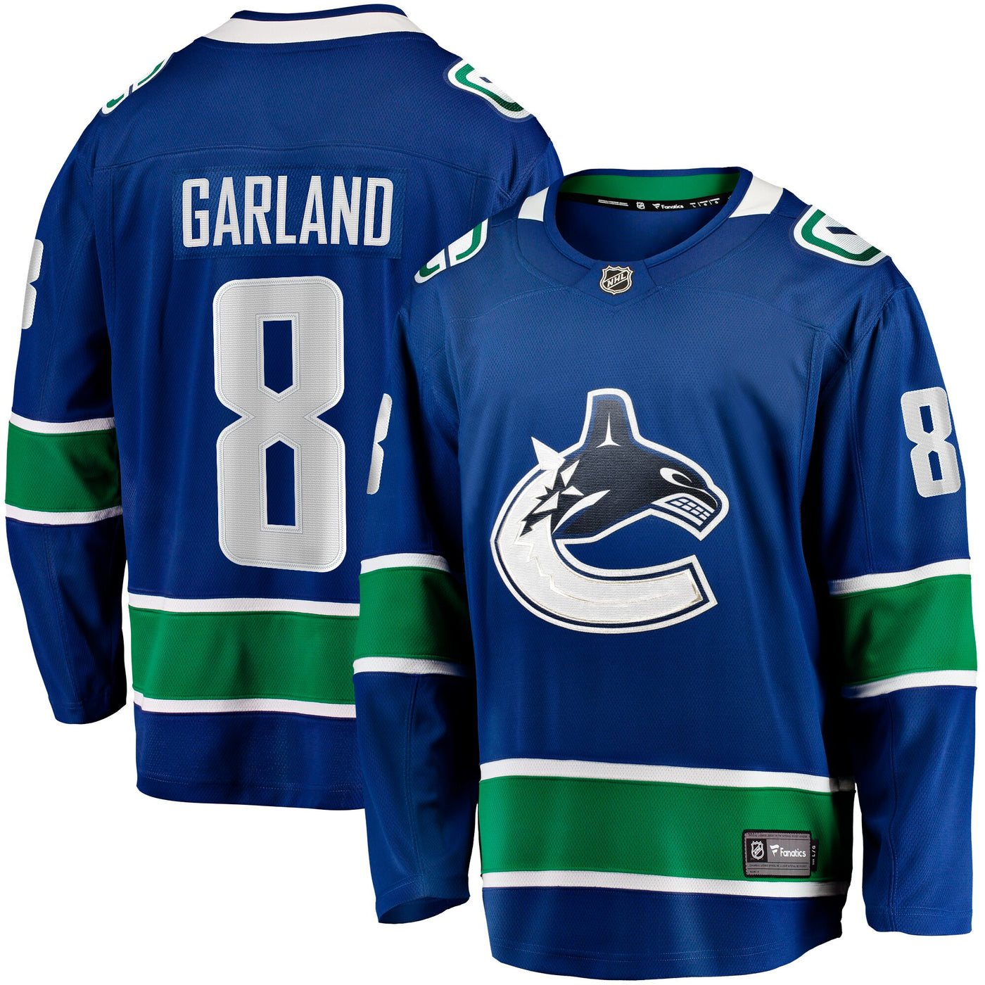 Vancouver Canucks Conor Garland Fanatics Blue Home Breakaway Jersey