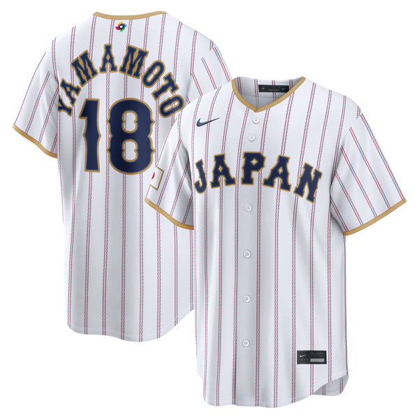 Japan Baseball Yoshinobu Yamamoto Nike White 2026 World Baseball Classic Home Stadium Jersey