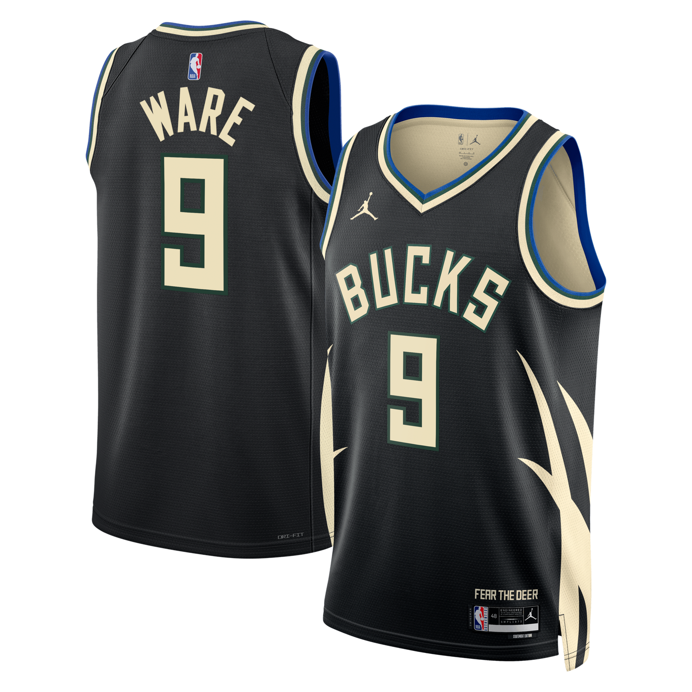 Milwaukee Bucks Jordan Brand Statement Edition Swingman Jersey - Hunter Green - Kel'el Ware