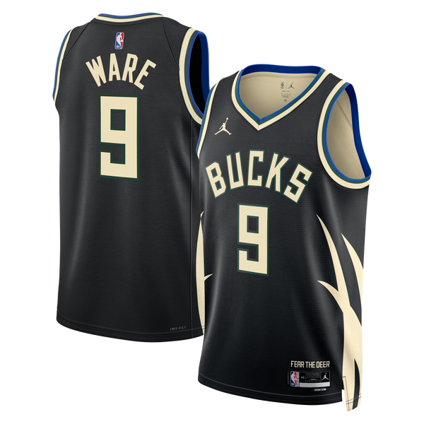 Milwaukee Bucks Jordan Brand Statement Edition Swingman Jersey - Hunter Green - Kel'el Ware