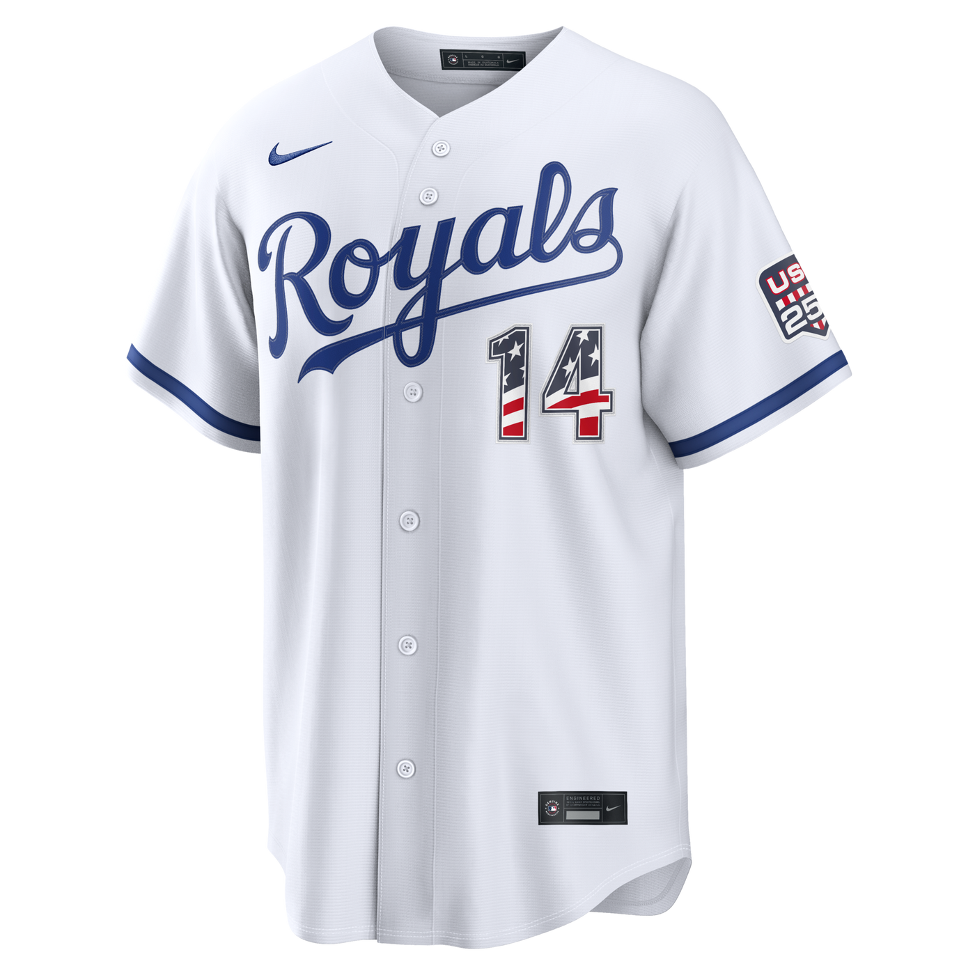Fourth of July Kansas City Royals Jac Caglianone Nike White USA 250 Stadium Jersey