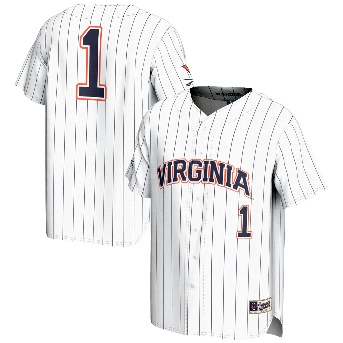 #1 Virginia Cavaliers GameDay Greats Lightweight Baseball Jersey - White