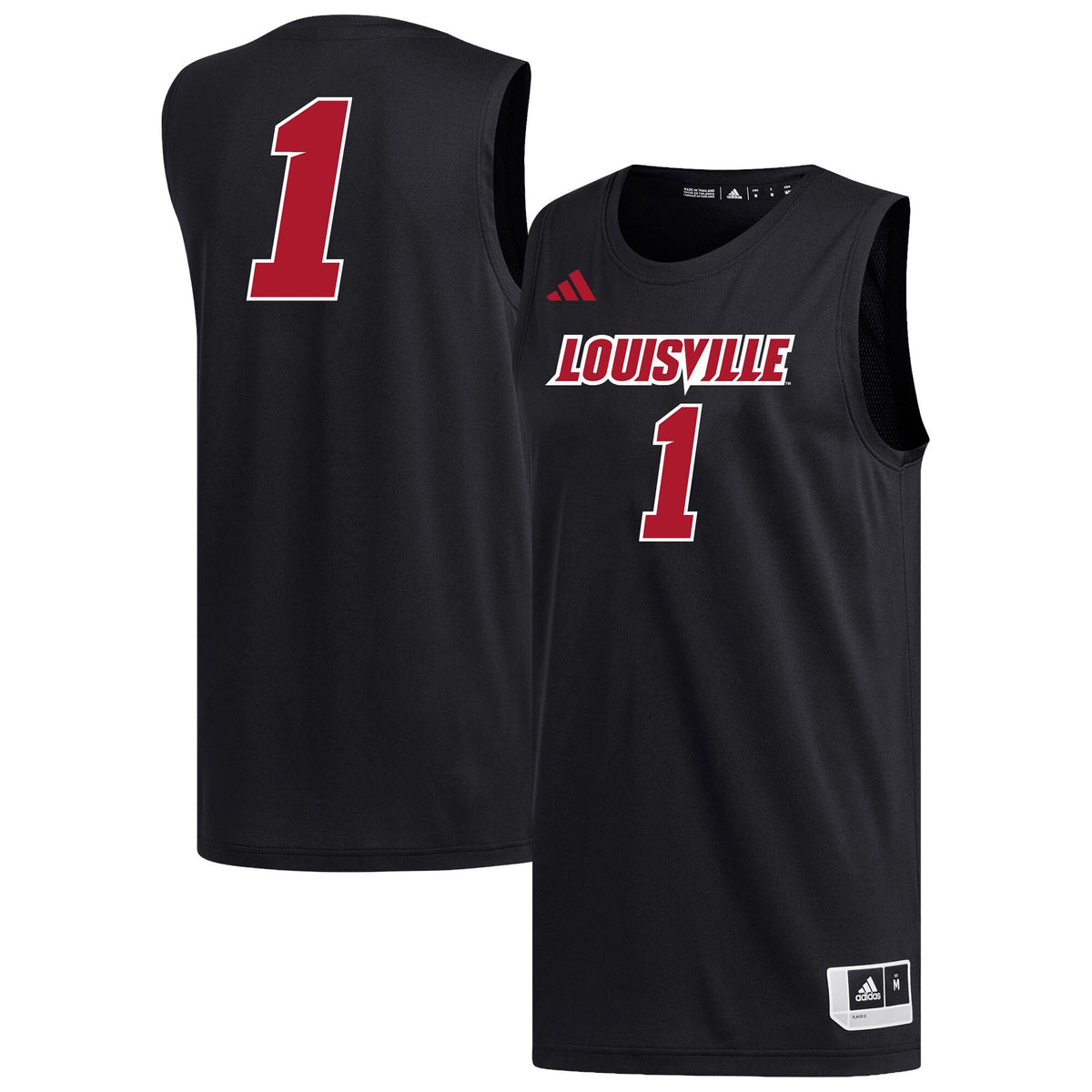#1 Louisville Cardinals Replica Basketball Jersey - Black