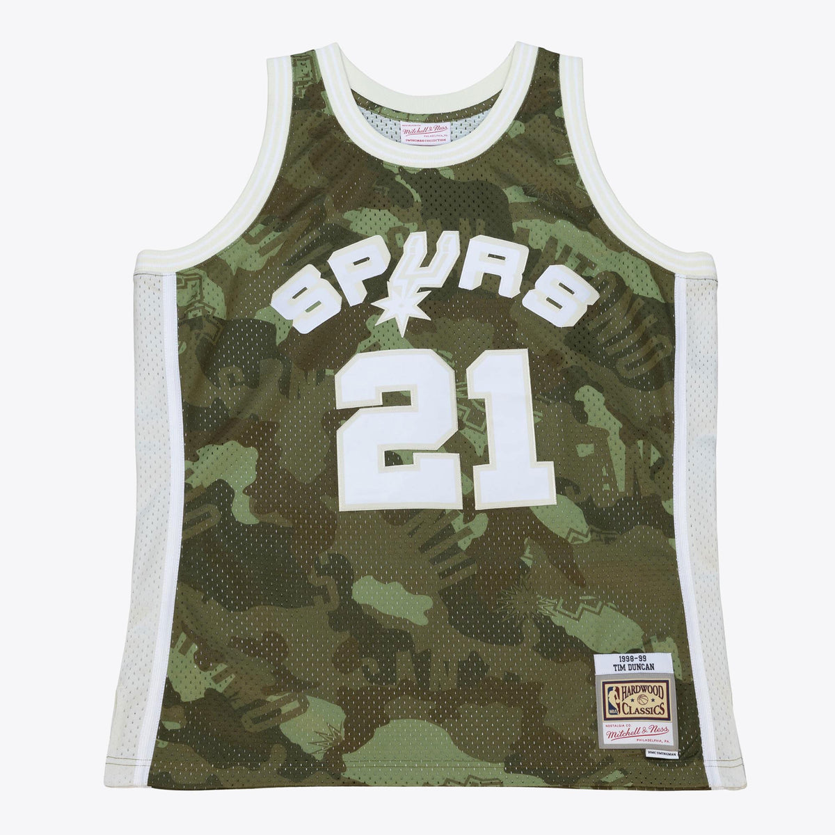 San Antonio Spurs Mitchell & Ness Tim Duncan 1998 Ghost Camo Swingman Jersey - Green