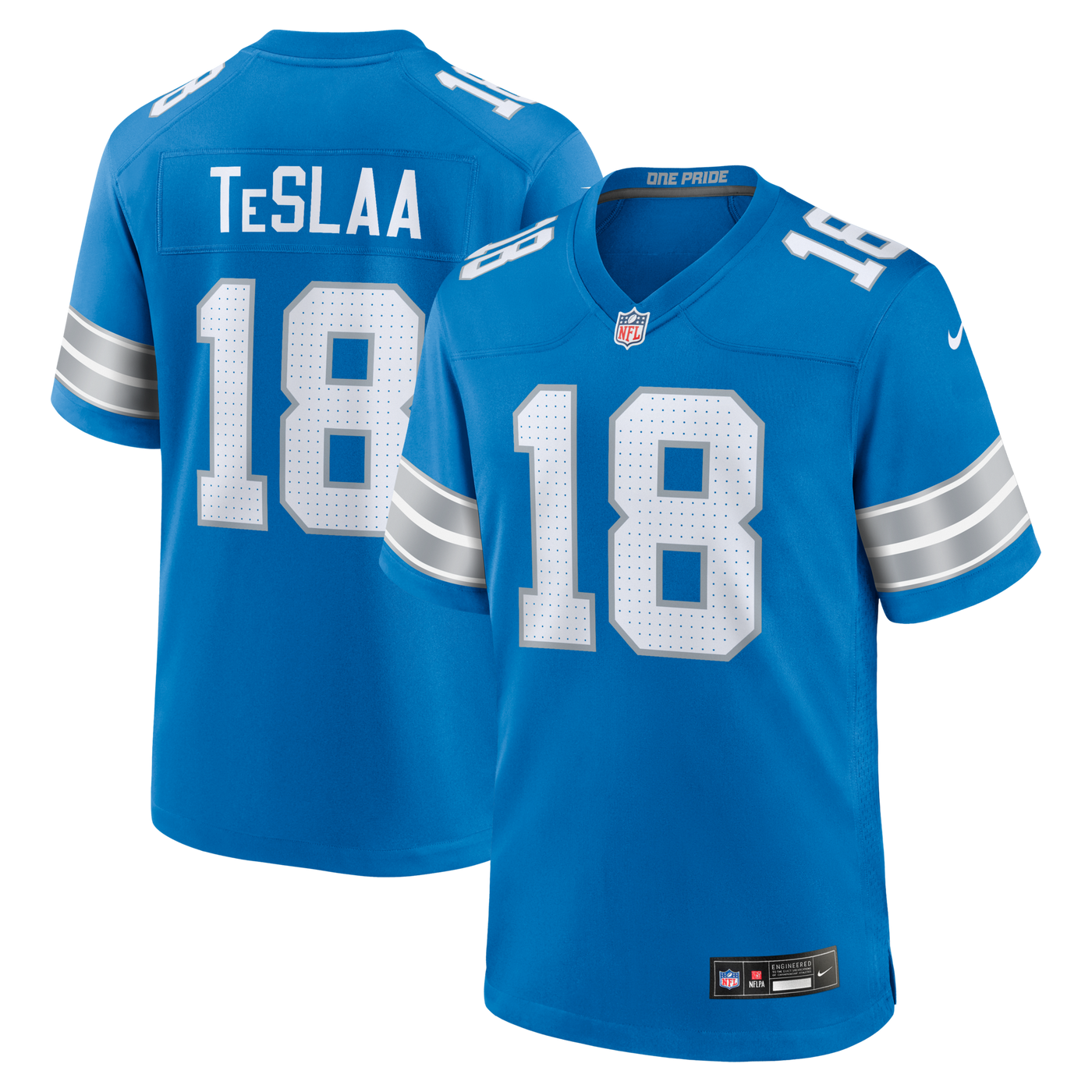 Detroit Lions Isaac TeSlaa Nike Blue Game Player Jersey