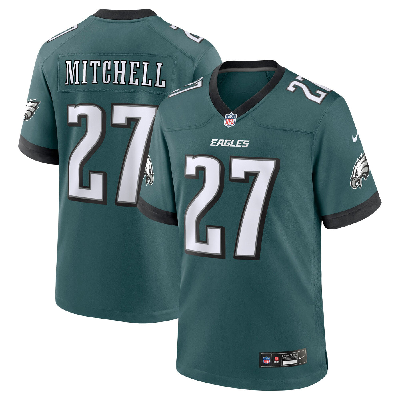 Philadelphia Eagles Quinyon Mitchell Nike Midnight Green Player Game Jersey