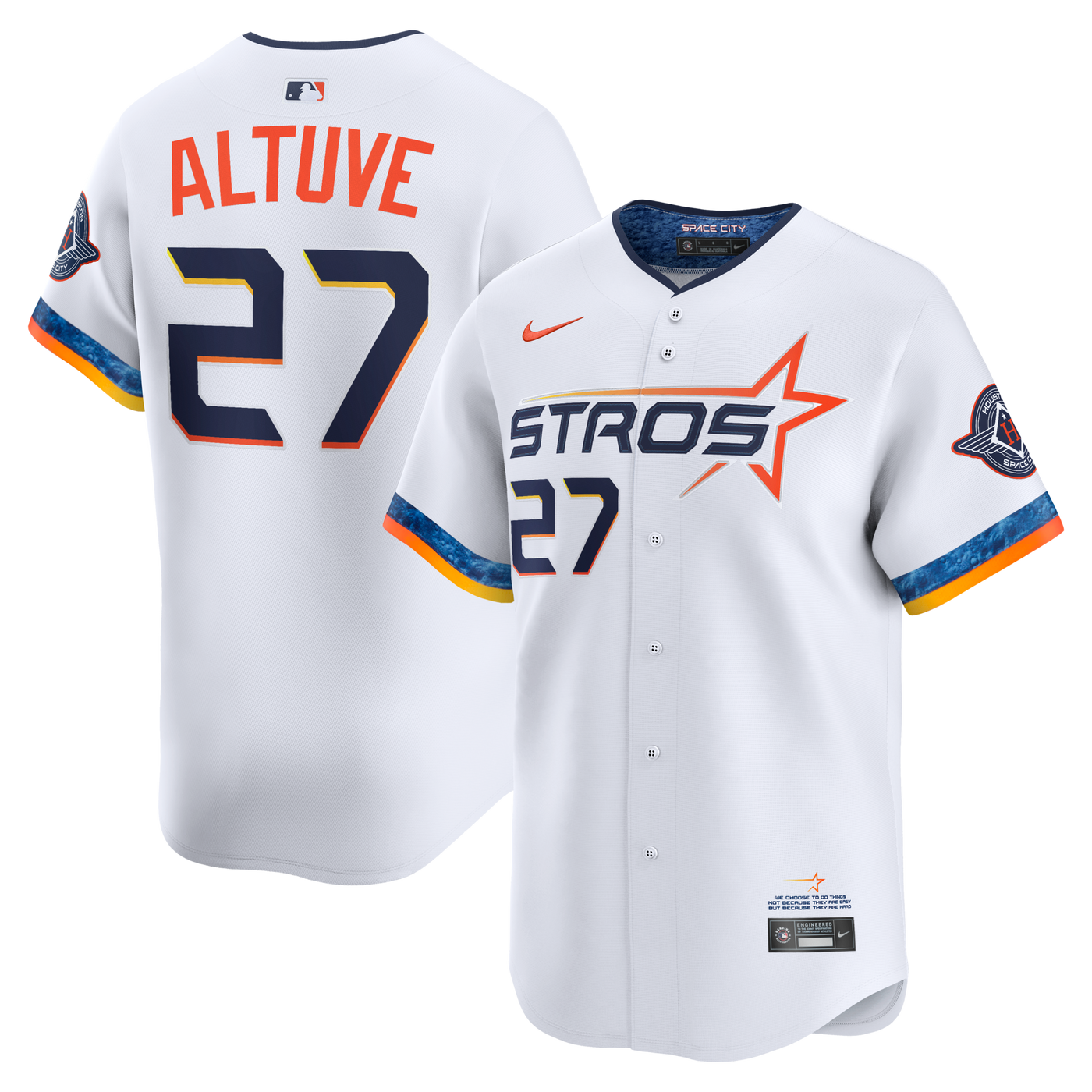 Houston Astros Jose Altuve Nike White 2025 City Connect Limited Player Jersey