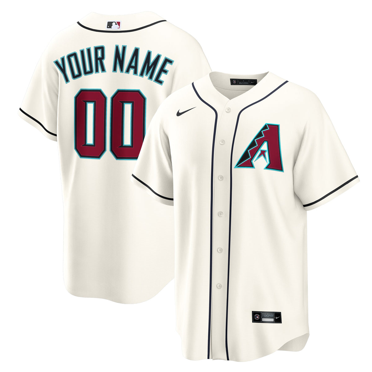 Arizona Diamondbacks Cream Home Custom Replica Jersey