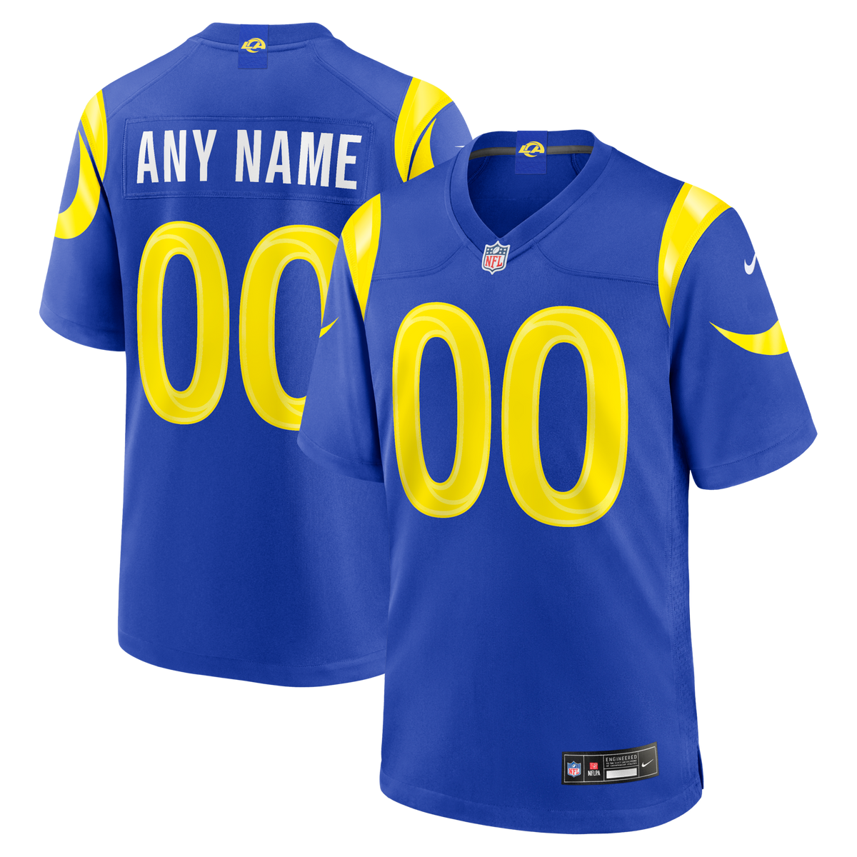 Los Angeles Rams Royal Custom Game Jersey