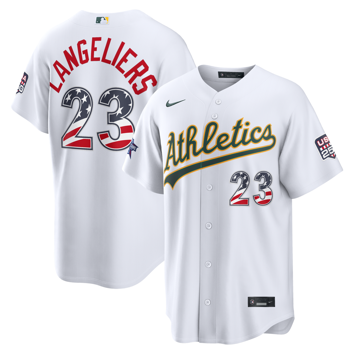 2026 All-Star Edition Stars & Stripes Athletics Shea Langeliers White Stadium Jersey