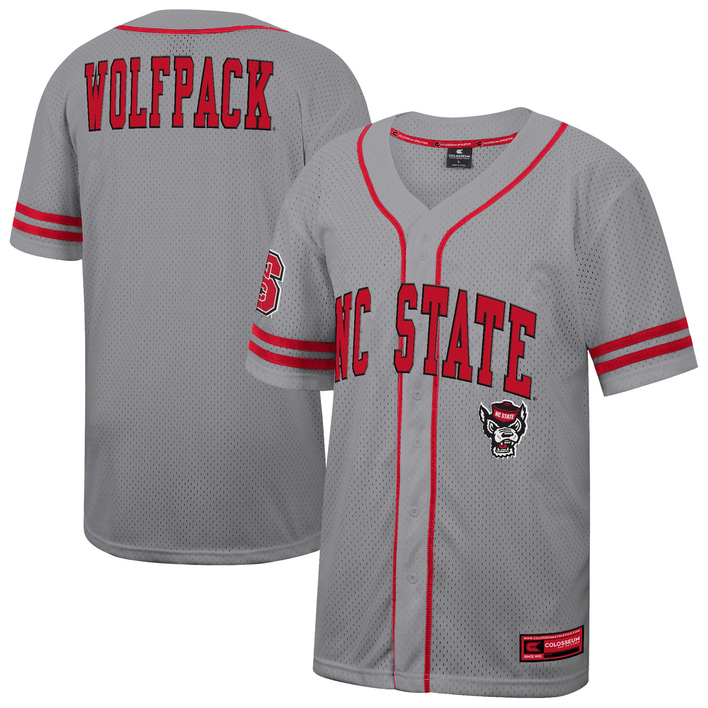 Colosseum Gray NC State Wolfpack Free Spirited Baseball Jersey