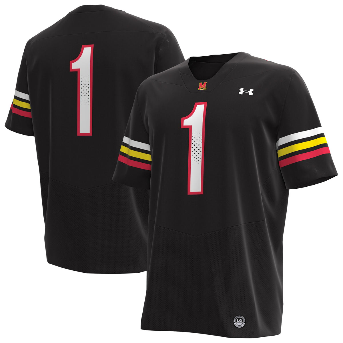 #1 Maryland Terrapins Under Armour Replica Football Jersey - Black