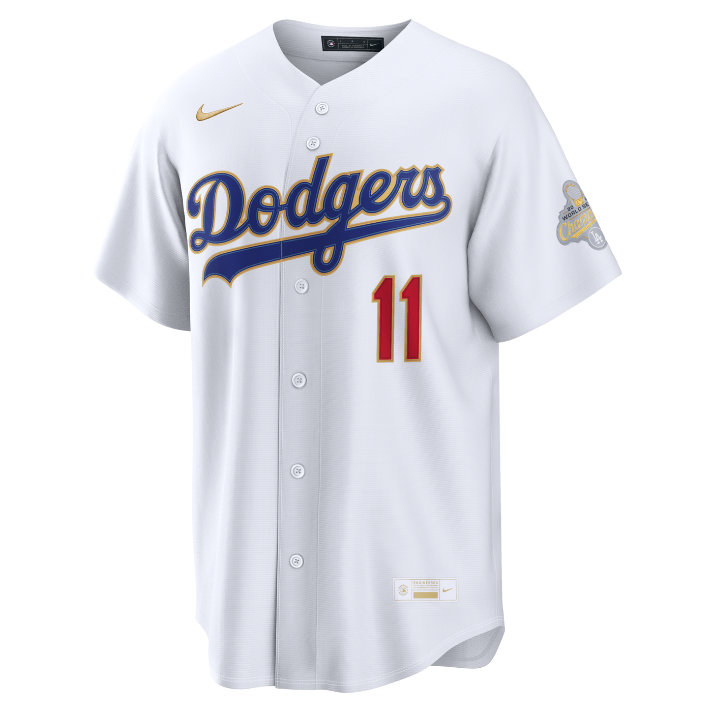 Los Angeles Dodgers Roki Sasaki Nike White 2026 Gold Collection Kanji Stadium Jersey