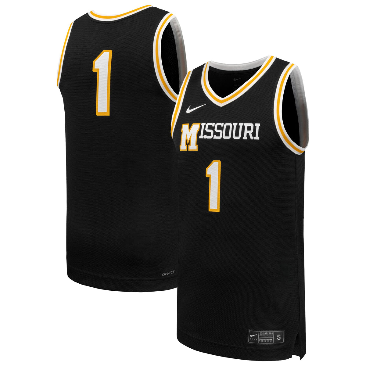 #1 Missouri Tigers Replica Basketball Jersey - Black