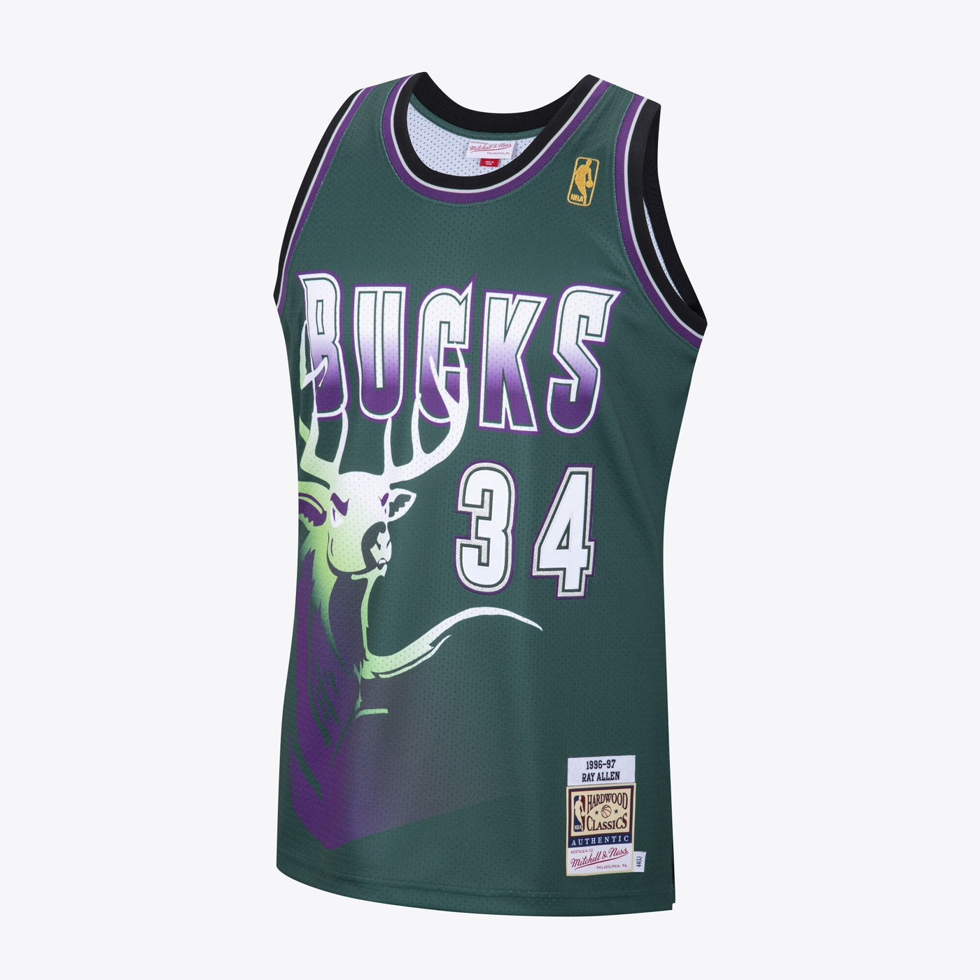 Milwaukee Bucks Ray Allen 1996 Hardwood Classics Alternate Swingman Jersey By Mitchell & Ness - Dark Green -