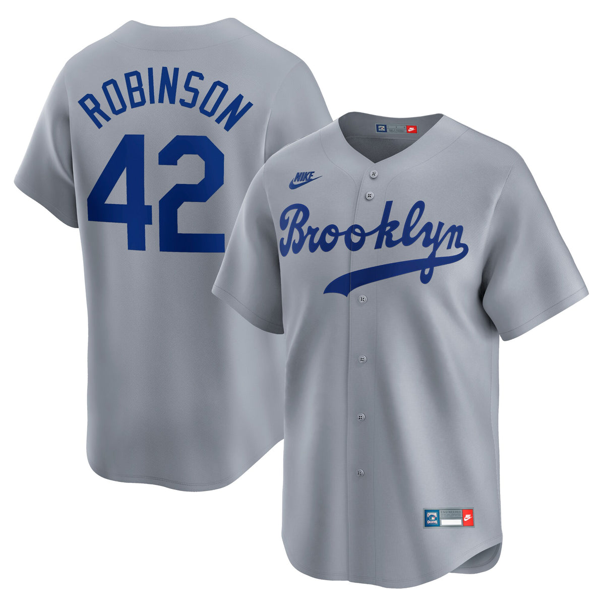 Brooklyn Dodgers Jackie Robinson Gray Throwback Cooperstown Collection Limited Jersey