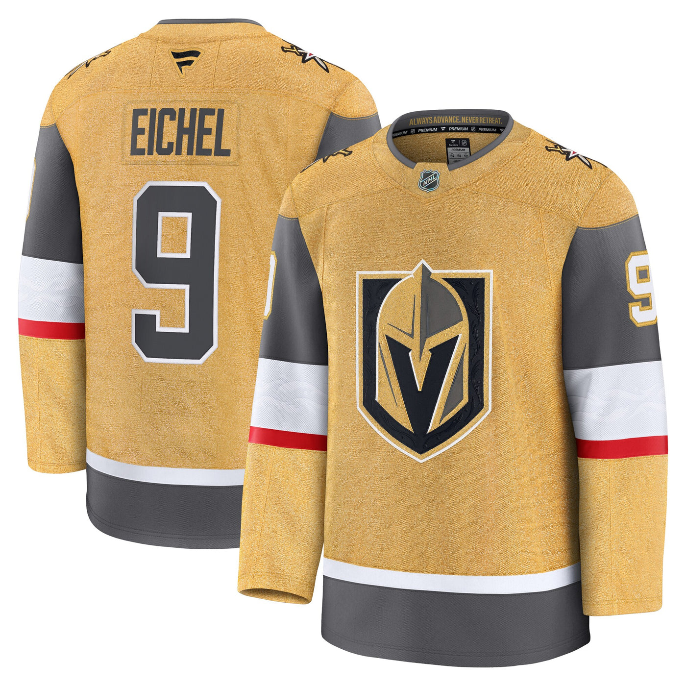 Vegas Golden Knights Jack Eichel Fanatics Gold Home Premium Jersey