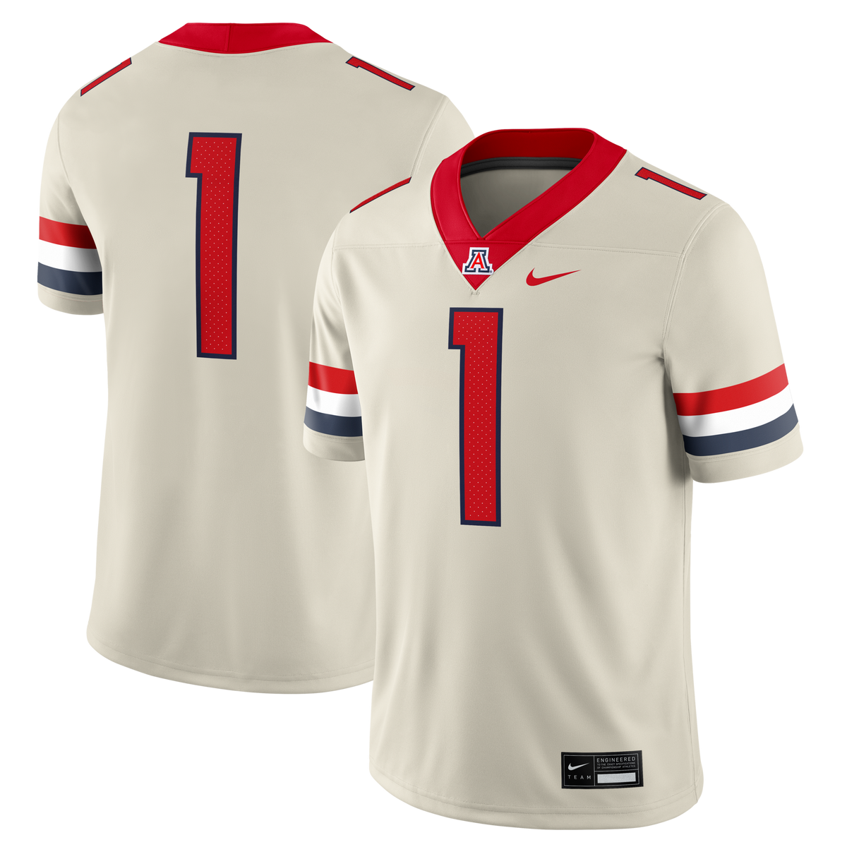 #1 Arizona Wildcats Alternate Game Football Jersey - Cream